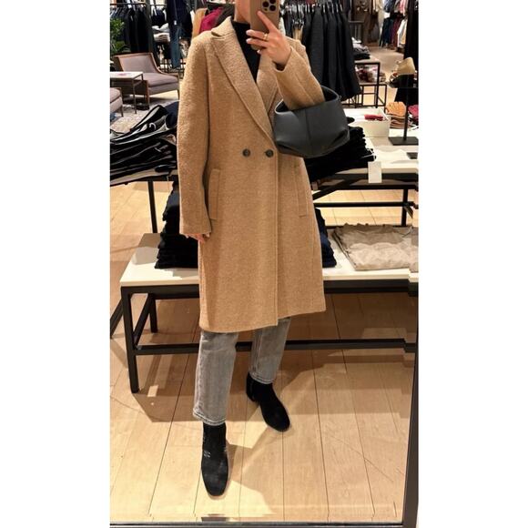 J.Crew Daphne Topcoat in Italian Boiled Wool Classic Camel Long Coat Size 16 - Picture 1 of 11